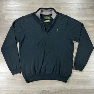 Laksen Men's Forest Green 2XL Superfine Merino Wool 1/4 Zip Sweater Sporting***